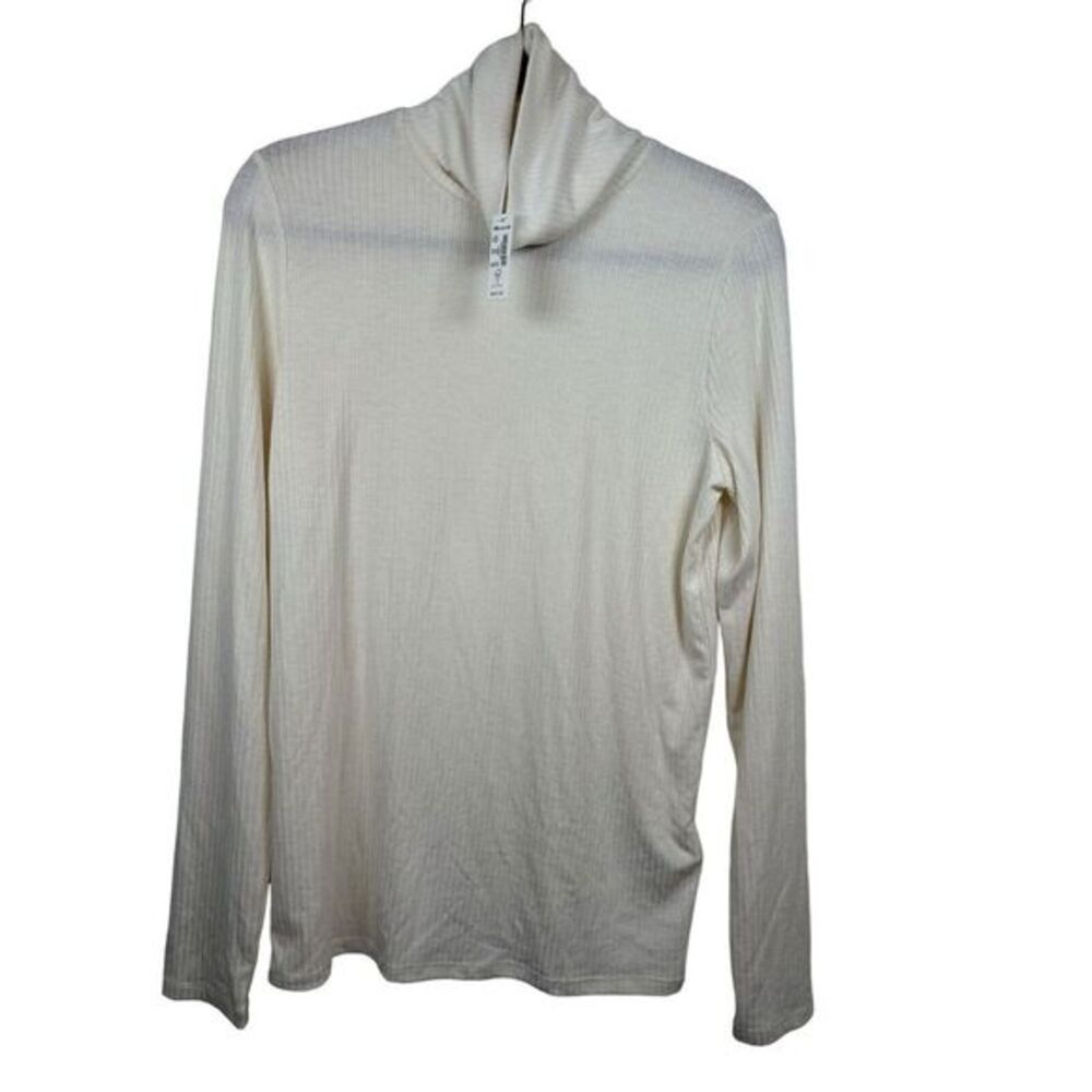 Madewell NWT Ribbed Turtleneck Size Large Antique Cream AE028 Lightweight